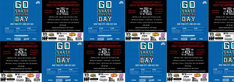 Agendas for Go Skateboarding Day in NYC (2014)