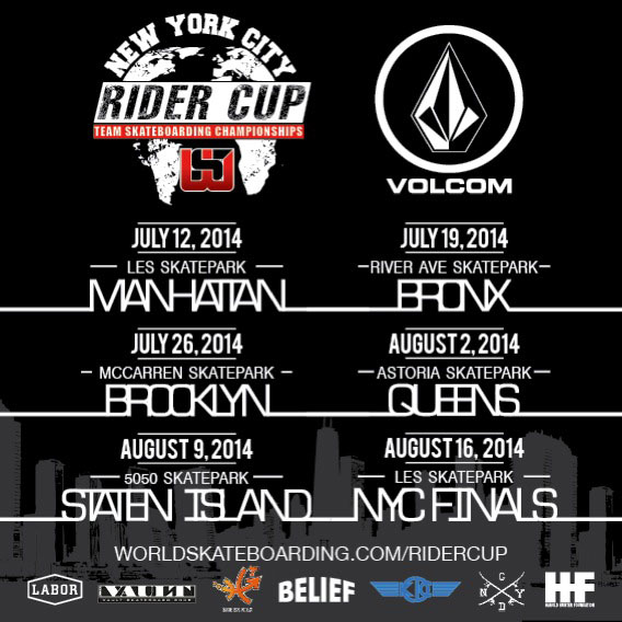 NYC Rider Cup Dates & Locations (2014)