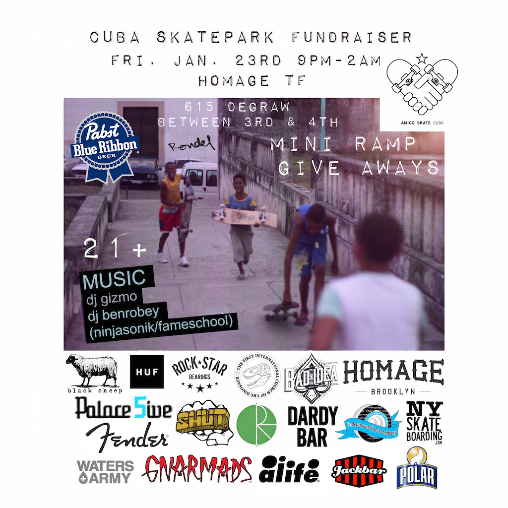 Tonight: Amigo Skate Cuba Skate Park Fundraiser (2015)