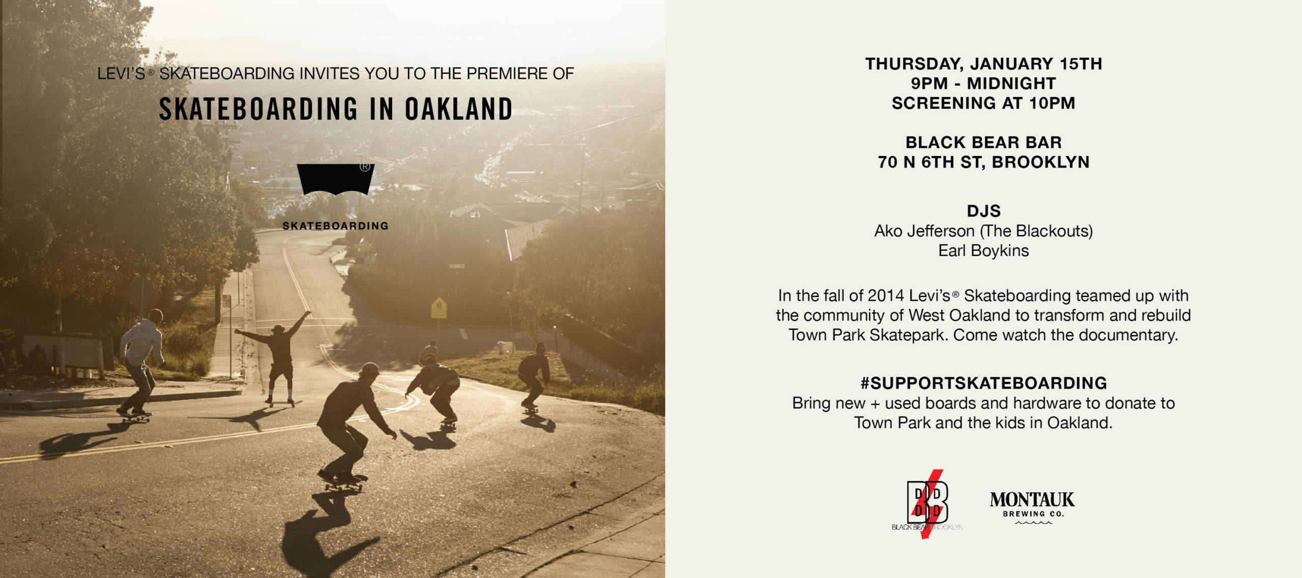 Tonight: Skateboarding In Oakland Documentary Screening @Black Bear Bar (2015)