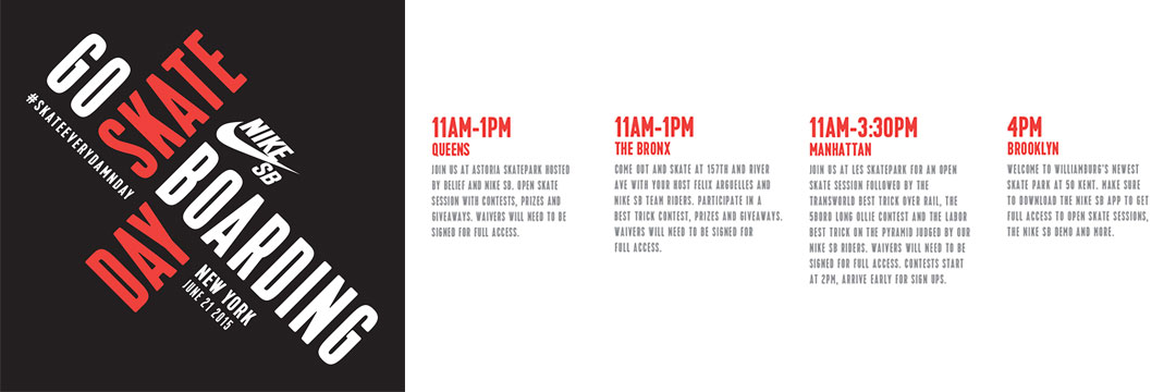 NYC Go Skateboarding Day Schedule Announced (2015)