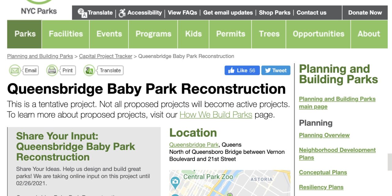 Queensbridge “Baby” Park Reconstruction – Help Request a Skatepark (2021)